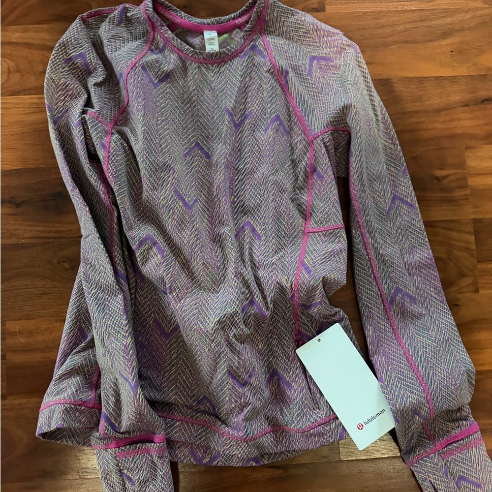 lululemon athletica Chevron Long Sleeve Top - Pink and Purple